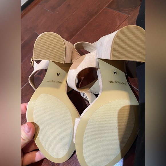 Brand new, never worn, beige block heel open toe shoes, size 8 - Picture 7 of 8